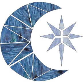 Moon and Star Pre-Cut Stained Glass Kit