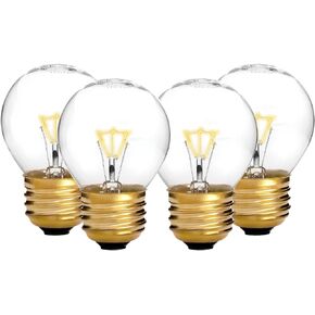 Oven Light Bulb - 40 Watt Appliance Bulb for Maytag GE Kenmore Whirlpool Oven/Stove/Range Hood/Microwave/Refrigerator, G45 E26/E27 Socket, Medium Brass Lead, High Temp - 4 Pack