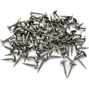 Mini Upholstery Tacks, OZXNO 100 PCS 8x20 mm Round Head Decorative Nails Furniture Thumb Threaded Pushpins for Sofa Cork Board Message Board Photo Walls - Black