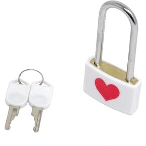 Beetoo Red Love Lock Padlock with Keys,Metal Heart Shaped Padlock Mini Lock with Key for Lovers Wedding, VValentine's Day,Anniversary, Jewelry Storage Box