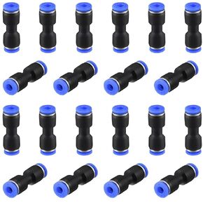 4mm Quick Fitting, 5/32" OD Push to Connect Pipe Tube Straight Fittings, Pneumatic Air Line Connector 20Pcs