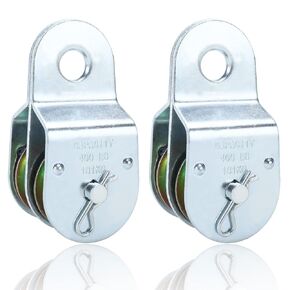 بكرات مزدوجة ثابتة من AuInn، عجلة كتلة بكرة مزدوجة، بكرة بكرة مزدوجة، تحميل 400 رطل لكل منها، مكواة مطلية بالزنك (2، 1-1/2 بوصة) in Kuwait