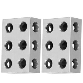 WFLNHB 1 x 2 x 3 Inch Blocks Parallel Block Set 11 Holes Matched Pair Hardened Steel Ultra Accuracy .0001 Inch Machinist Fit for Milling Machine