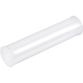 MECCANIXITY Clear Storage Tube 1 5/8"x7.5"(41mmx190mm) Lightweight for Bead Containers, Craft, DIY with White Caps 2 Pack