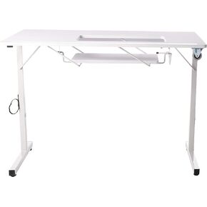 LUXOR SR-JTBAS SewStation 101 Portable Folding Sewing Table with Steel Legs, White
