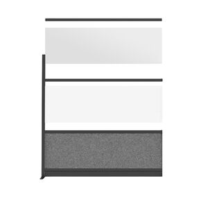 FSE Luxor 373-MW-5370-XWCGWG Modular Wall Room Divider System - Silver Frame - 53" x 70" Add-On Wall - Wide Paneling in Kuwait