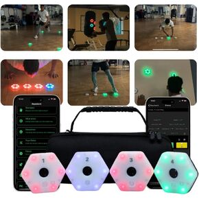 تعمل مجموعة أدوات التدريب على رشاقة الحركة الرياضية على تحسين وقت رد الفعل وخفة الحركة للرياضيين والمدربين والمعالجين الفيزيائيين ومدربي اللياقة البدنية. رائعة لكرة القدم والتنس وكرة القدم وكرة السلة والفنون القتالية. in Kuwait