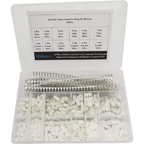 Didamx 1470 Pcs JST-PH 2/3 / 4/5 / 6/7 Pin Connector Housing and 2.0mm Pitch Female Pin Header Connector Adapter Plug Set
