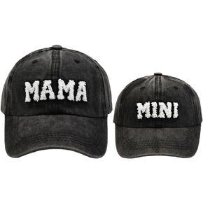 Falidem 2 Pack Mama & Mini Matching Baseball Cap,Adjustable Parent-Child Hat for Mother Daughter/Son Child