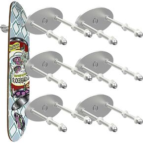 Linone 10 Pcs Aluminum Skateboard Wall Mount - Skateboard Hangers for Horizontal and Vertical Display of Skateboards, Skateboard Display Racks Stand, Skateboard Storage Hanger, Sturdy and Easy