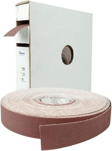 Weiler 65219 1-1/2" Coated Abrasive Shop Roll, 80AO, Made in The USA in Saudi Arabia