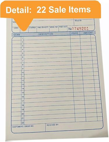 10 عبوات صغيرة من كتب المبيعات، فاتورة إيصال الطلب، نسخة بدون كربون، 50 مجموعة 3.5 بوصة × 5.5 بوصة (930-3.5X5.5) in Saudi Arabia