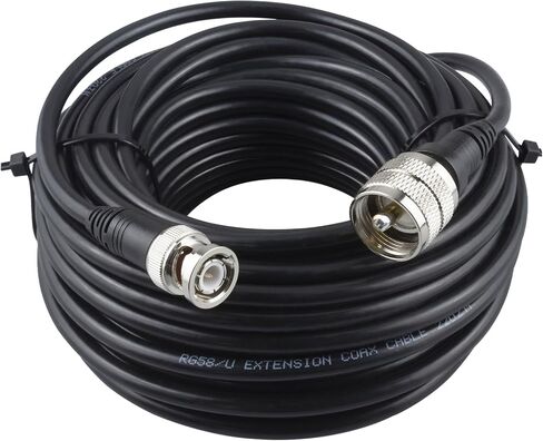 Boobrie BNC Male to UHF PL259 Male Coaxial Cable RG58U 49.2Ft PL-259 UHF to BNC Male Extension BNC to UHF Coax Antenna Cable Low Loss for CB Radio, Amateur Radi, SWR Meter in Saudi Arabia