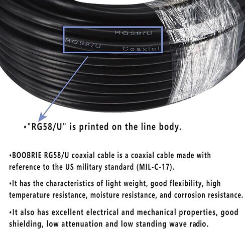 Boobrie BNC Male to UHF PL259 Male Coaxial Cable RG58U 49.2Ft PL-259 UHF to BNC Male Extension BNC to UHF Coax Antenna Cable Low Loss for CB Radio, Amateur Radi, SWR Meter in Saudi Arabia