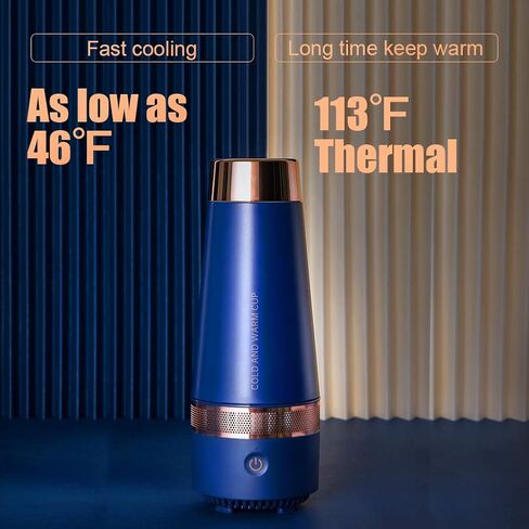 زجاجة مياه كهربائية للتدفئة والتبريد بسعة 46 درجة فهرنهايت - 113 درجة فهرنهايت، كوب سفر ساخن USB سعة 330 مل لتدفئة القهوة للسيارة والمكتب والسفر والتخييم in Kuwait