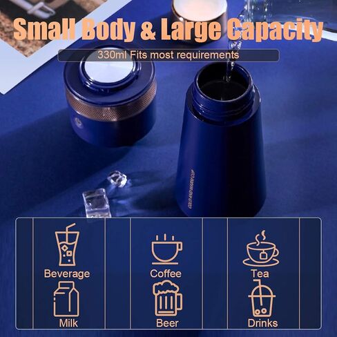 زجاجة مياه كهربائية للتدفئة والتبريد بسعة 46 درجة فهرنهايت - 113 درجة فهرنهايت، كوب سفر ساخن USB سعة 330 مل لتدفئة القهوة للسيارة والمكتب والسفر والتخييم in Kuwait