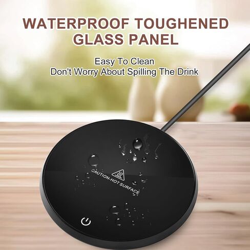 سخان القهوة - سخان القهوة الكهربائي لإيقاف المكتب تلقائيًا، ضبط درجة الحرارة الذكية لكوب القهوة للقهوة والشاي والماء والحليب والكوكو، هدايا لتدفئة القهوة للأم (بدون كوب) in Kuwait