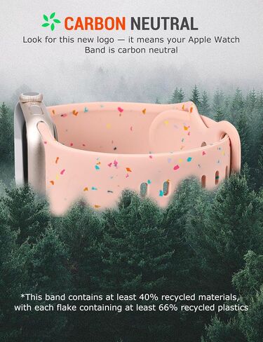 W-RARA Sport Band Compatible with Apple Watch Band 38/40/41/42/44/45/49mm for Women Men, Made from Recycled Plastic - Carbon-Neutral Soft Strap for iWatch Series SE 9 8 7 6 5 4 3 2 1 Ultra 1 2 in Saudi Arabia