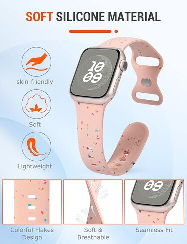 W-RARA Sport Band Compatible with Apple Watch Band 38/40/41/42/44/45/49mm for Women Men, Made from Recycled Plastic - Carbon-Neutral Soft Strap for iWatch Series SE 9 8 7 6 5 4 3 2 1 Ultra 1 2 in Saudi Arabia