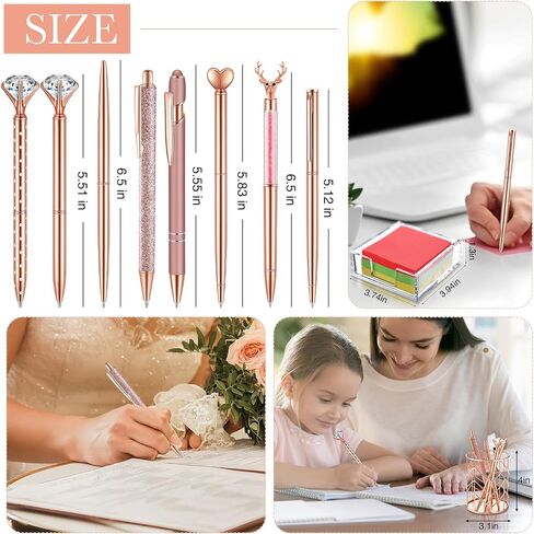 Sherr 21 Pcs Desk Organizers and Accessories Set Desk Supplies Storage Organization 8 Pen Stapler Staple Remover Tape Holder Pen Holder Scissors Binder Clips Phone Holder Ruler(Rose Gold) in Saudi Arabia