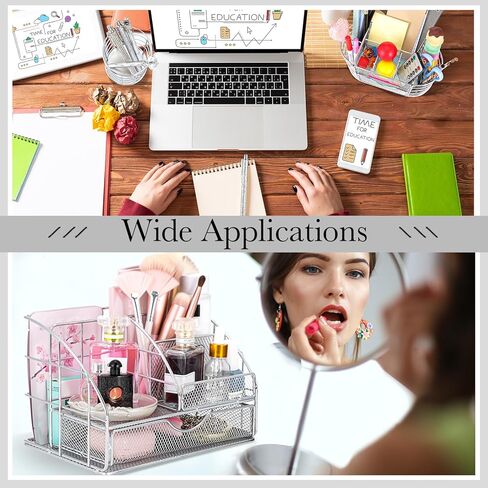 Sherr 21 Pcs Desk Organizers and Accessories Set Desk Supplies Storage Organization 8 Pen Stapler Staple Remover Tape Holder Pen Holder Scissors Binder Clips Phone Holder Ruler(Rose Gold) in Saudi Arabia