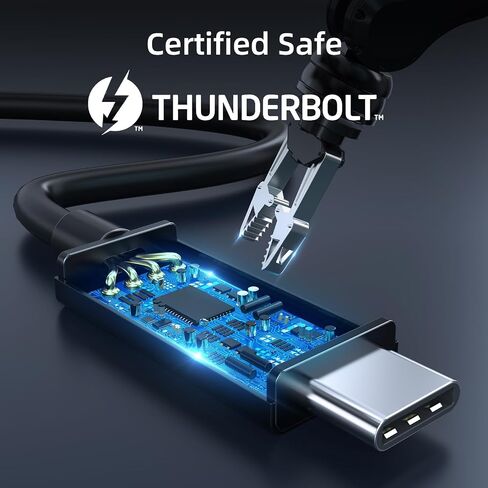 [معتمد من Intel] كابل Thunderbolt 4 بسرعة 40 جيجابت في الثانية/100 واط/5 أمبير، يدعم شاشة 8K/40 جيجابت في الثانية مع جهاز MacBook Pro الجديد، وThinkPad Yoga، وAlienware 17 والمزيد (2.6FT /0.8M) in Saudi Arabia