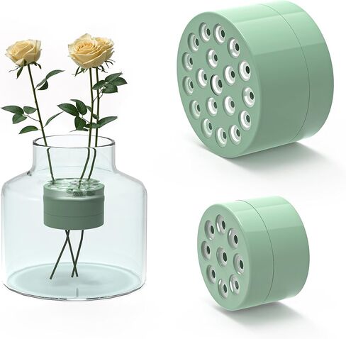 2 Pack Spiral Ikebana Stem Holder for Flowers Vases, Reusable Spiral DIY Bouquet Twister Flower Arrangement Holder (Green, Small+Large) in Saudi Arabia