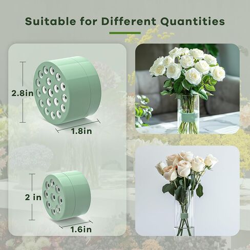 2 Pack Spiral Ikebana Stem Holder for Flowers Vases, Reusable Spiral DIY Bouquet Twister Flower Arrangement Holder (Green, Small+Large) in Saudi Arabia