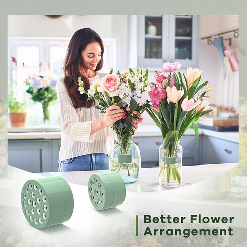 2 Pack Spiral Ikebana Stem Holder for Flowers Vases, Reusable Spiral DIY Bouquet Twister Flower Arrangement Holder (Green, Small+Large) in Saudi Arabia