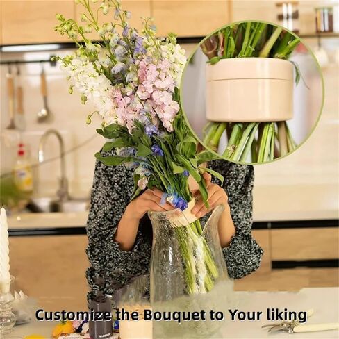 WRSTKET قطعتان من حامل جذعي لترتيب الزهور الحلزونية، حامل دوار لباقة الزهور الحلزونية DIY، حامل قضيب ترتيب الزهور الحلزوني، حامل قضيب لولبي مزهرية (9 و19 فتحة) in Saudi Arabia