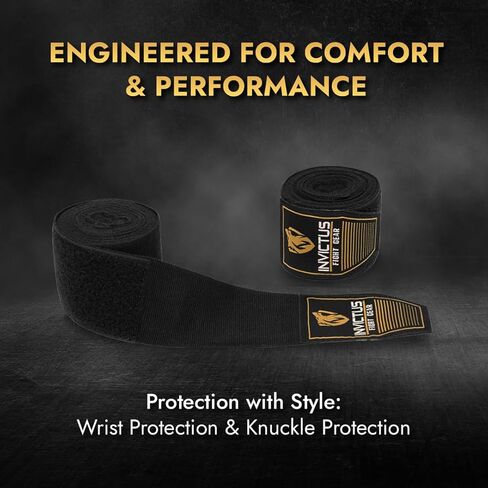 لفافات ملاكمة Invictus Fight Gear مقاس 180 بوصة لفافات يد للرجال والنساء في قفازات الملاكمة التايلاندية كيك بوكسينغ MMA سريعة الأغطية in Kuwait