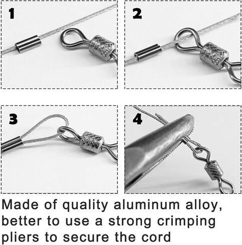 LonlyEagle Decoy Crimp Swivel Snap Set, Decoy Line Cord Crimps for Duck Decoys Goose Decoys and Snap Swivels Ball Bearing Fishing Swivels in Saudi Arabia