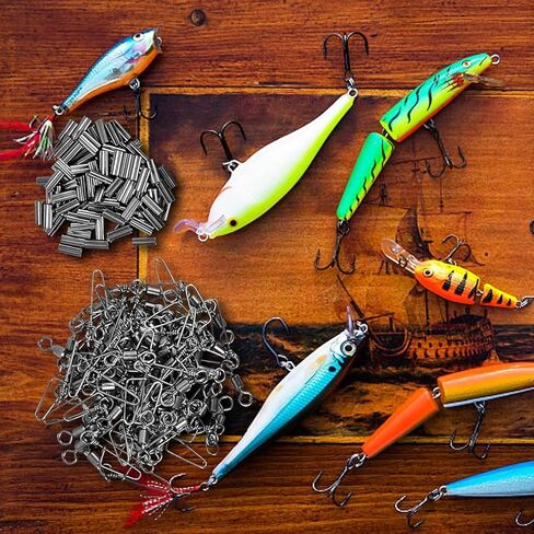 LonlyEagle Decoy Crimp Swivel Snap Set, Decoy Line Cord Crimps for Duck Decoys Goose Decoys and Snap Swivels Ball Bearing Fishing Swivels in Saudi Arabia