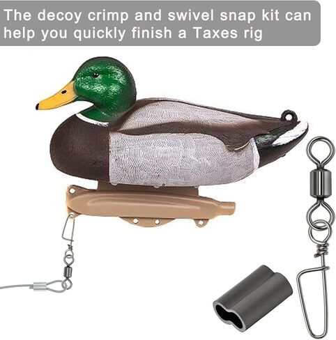 مجموعة LonlyEagle Decoy Crimp Swivel Snap، تجعيد سلك خط شرك لأفخاخ البط وأفخاخ الأوز والمفاتيح الدوارة التي تحمل الكرة يدور الصيد in Kuwait