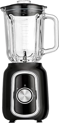 Aucma BL-603G Blender, 600W, Plastic Housing, Control Panel with Chrome Decoration, 1.5L Glass Jar with Level Indicator , 2 Speeds, Pulse Function, 4-Piece Stainless Steel Blade, Ice-Crush Function in Kuwait