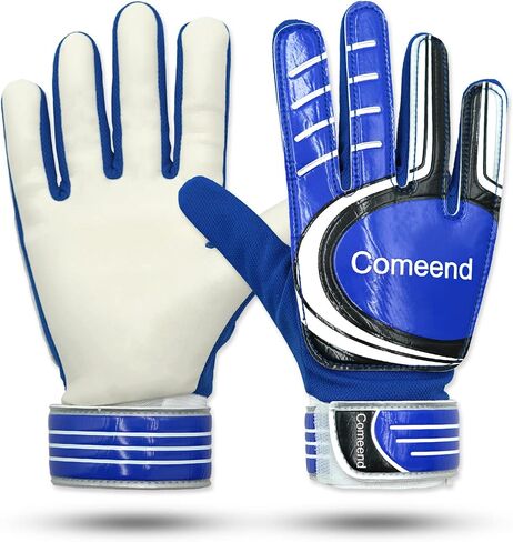 Comeend Goalie Gloves Soccer Goalkeeper Gloves for Kids Boys Children Latex Palm Football Grip Gloves Size 4-7 in Saudi Arabia