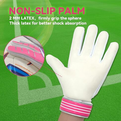 Comeend Goalie Gloves Soccer Goalkeeper Gloves for Kids Boys Children Latex Palm Football Grip Gloves Size 4-7 in Saudi Arabia