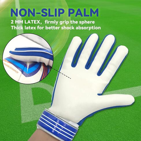 Comeend Goalie Gloves Soccer Goalkeeper Gloves for Kids Boys Children Latex Palm Football Grip Gloves Size 4-7 in Saudi Arabia