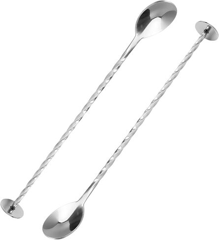 ZPUFAW 2Pcs Mixing Spoons 10-inch Cocktail Mixing Stirrers Bartender Kits Bar Tools Drink Stirrer Bar Spoons in Kuwait