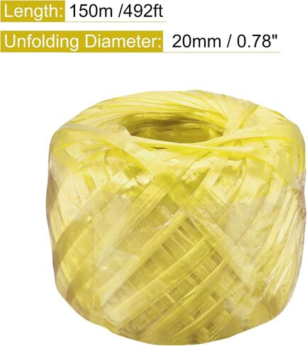 MECCANIXITY Polyester Nylon Plastic Rope Twine Household Bundled for Packing Gardening Craft,150m Length,Yellow in Saudi Arabia