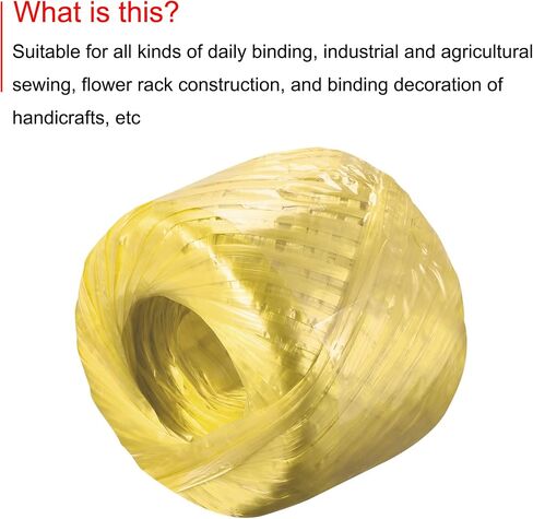 MECCANIXITY Polyester Nylon Plastic Rope Twine Household Bundled for Packing Gardening Craft,150m Length,Yellow in Saudi Arabia