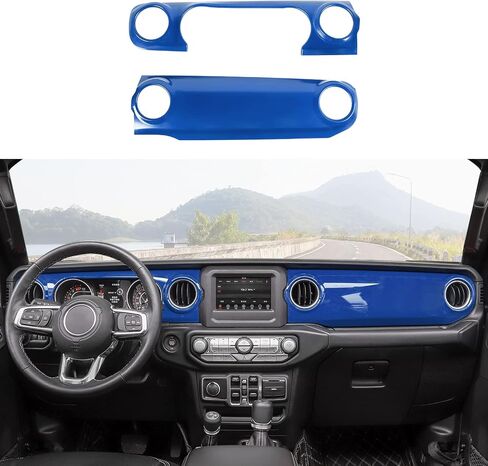 غطاء لوحة التحكم المركزية RT-TCZ، غطاء لوحة التحكم، ملحقات داخلية مزخرفة لسيارة Jeep Wrangler JL JLU & Gladiator JT 2018-2022، أزرق in Saudi Arabia
