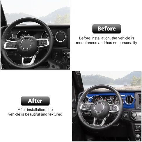 غطاء لوحة التحكم المركزية RT-TCZ، غطاء لوحة التحكم، ملحقات داخلية مزخرفة لسيارة Jeep Wrangler JL JLU & Gladiator JT 2018-2022، أزرق in Saudi Arabia