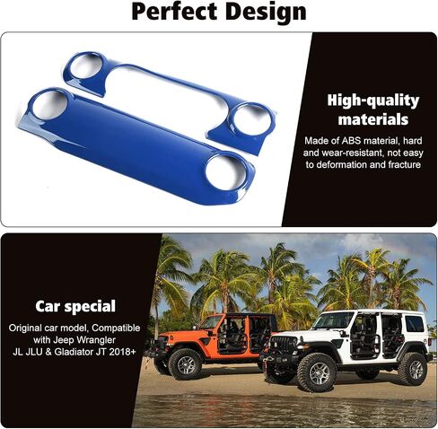غطاء لوحة التحكم المركزية RT-TCZ، غطاء لوحة التحكم، ملحقات داخلية مزخرفة لسيارة Jeep Wrangler JL JLU & Gladiator JT 2018-2022، أزرق in Saudi Arabia