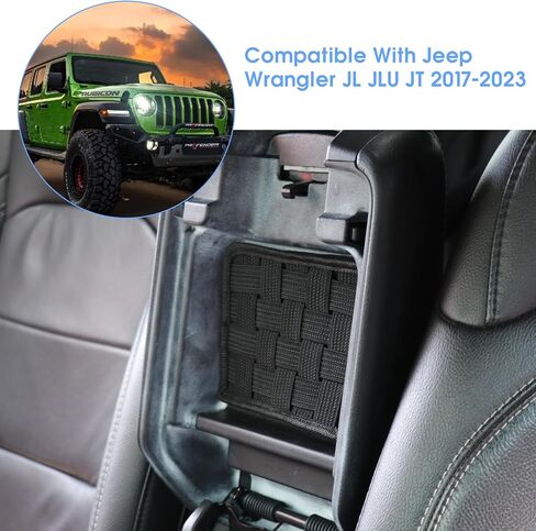 لوحة مولي منظم وحدة التحكم المركزية من sukemichi لسيارة Jeep JL، لوحة تنظيم الفيلكرو مسند الذراع التكتيكي حزام تخزين حامل حقيبة الحقيبة لملحقات Jeep Wrangler JL، متعددة الأغراض in Saudi Arabia