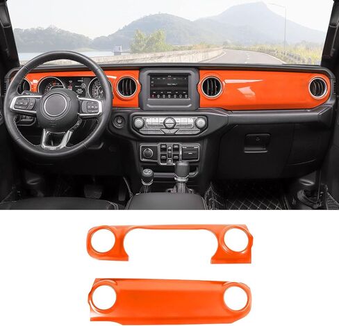 غطاء لوحة التحكم المركزية RT-TCZ، غطاء لوحة التحكم، ملحقات داخلية مزخرفة لسيارة Jeep Wrangler JL JLU & Gladiator JT 2018-2022، أزرق in Saudi Arabia