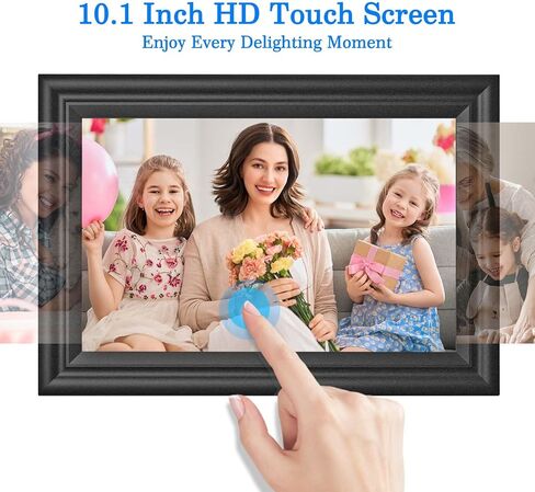 إطار صور رقمي واي فاي 10.1 بوصة إطار صور رقمي IPS HD شاشة تعمل باللمس إطار صور سحابي ذكي مع تخزين 16 جيجابايت، تدوير تلقائي، سهل مشاركة الصور أو مقاطع الفيديو عن بعد عبر التطبيق باللون الأسود in Saudi Arabia