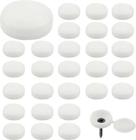 Hitefu 150PCS Screw Cap Covers, Plastic Screw Caps White Screw Covers, Folding Screw Head Covers for Screw Decoration Protection(White) in Saudi Arabia