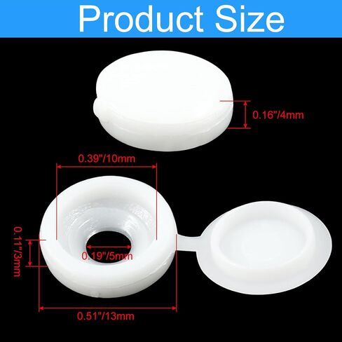 Hitefu 150PCS Screw Cap Covers, Plastic Screw Caps White Screw Covers, Folding Screw Head Covers for Screw Decoration Protection(White) in Saudi Arabia