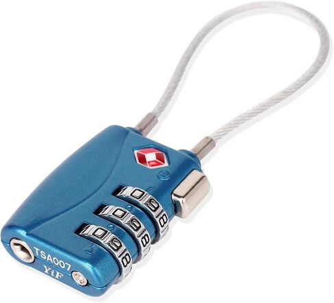 TSA Approved Luggage Locks, 3 Digit Steel Cable Lock，a Wire Rope comgbinaiton Padlock for Travel Baggage, Suitcase, Gym Lockers in Kuwait